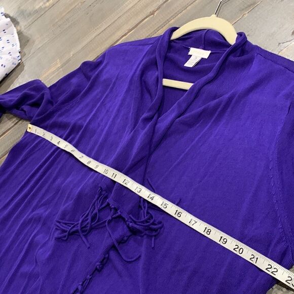 Chicos Drape Purple Cardigan  - Picture 7 of 11